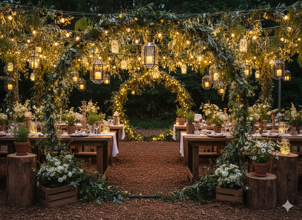 Eventdekoration i naturlig stil